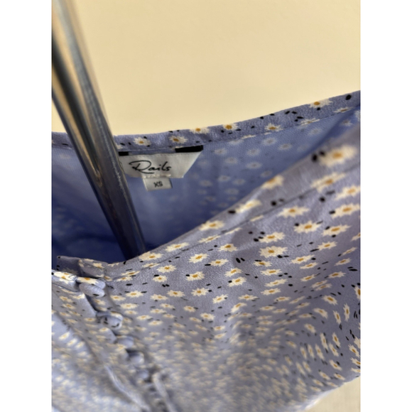 Rails Size XS Frida Sky Blue Daisies Button Down Long Dress Cottagecore Feminine - Picture 5 of 6